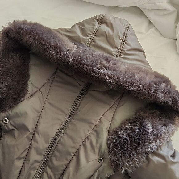 Larry LEVINE DOWN Puffer Trench Coat XS - Picture 6 of 14